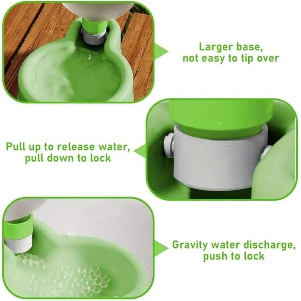 Portable Pet Water Bottle‎ Dispenser Travel Dog Cat Feeder Green
